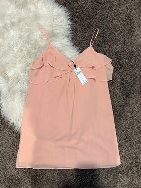 BCBGeneration Peach Ruffle-Front Spaghetti Strap Camisole